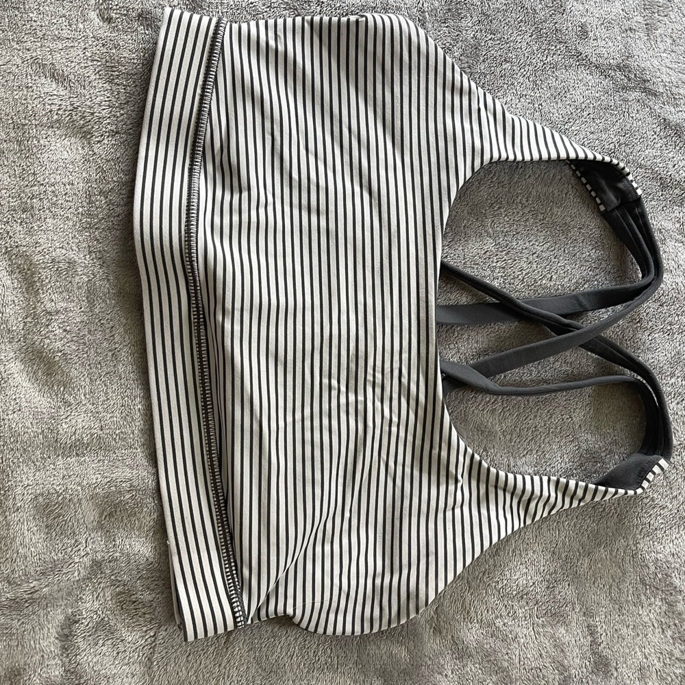 Lululemon Striped Black and White Sports Bra